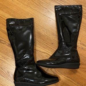 Cole Haan patent leather waterproof boots
